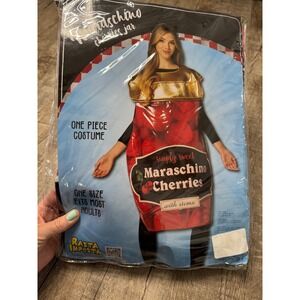 Rasta Imposta Maraschino Cherries Jar Costume Adult One Size Red Gold Food Tunic